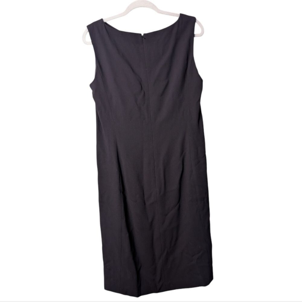 Lafayette 148 NY black wool sheath dress size 10 sleeveless Luxury Career Corp - Picture 2 of 7